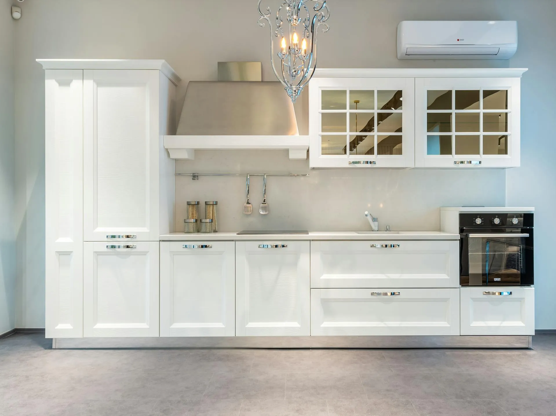 Straight kitchen interior design by FurnoSpace™
