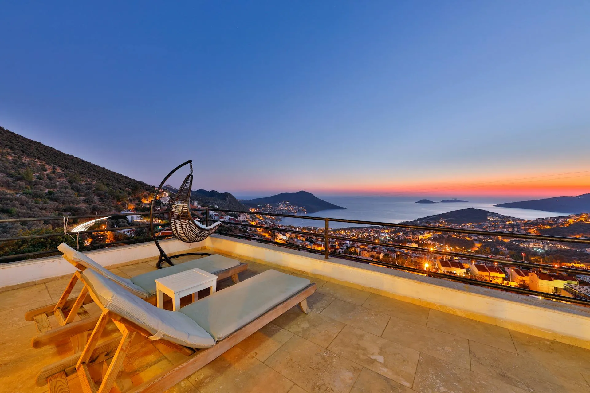 Premium poolside lounger setup